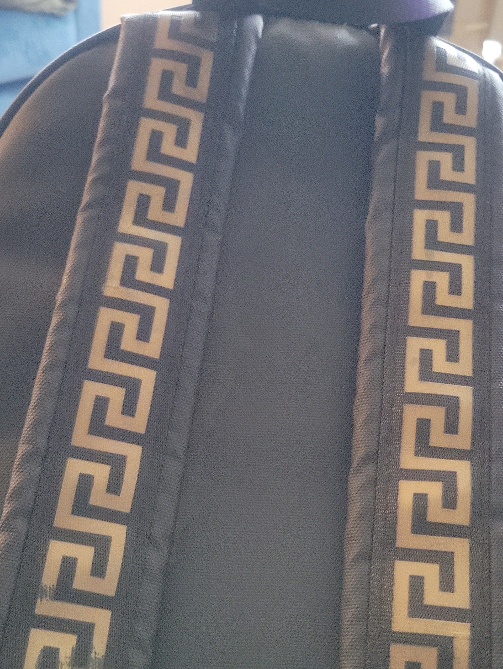Versace Black Backpack with Gold Trim and Logo - Picture 4 of 8